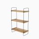 Étagère murale 3 plateaux Snyder L20xH66cm Bois clair et Métal Noir