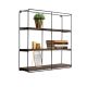 Étagère murale 3 tablettes Nathan L60xH60cm Bois massif Naturel et Métal Noir