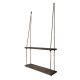 Étagère murale à corde 2 tablettes Scott L60xH60cm Bois massif foncé et Corde Marron
