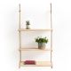 Étagère murale à corde 3 tablettes Scott L40xH110cm Bois massif clair