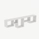 Étagère murale cubes saccadés Luvenisa L120xH32cm Bois Blanc