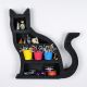 Étagère murale décorative Ornalio L38xH37cm chat Bois Noir
