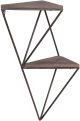 Étagère murale design Wingstar L33xH30cm Bois massif foncé et Métal Noir