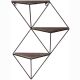 Étagère murale design Wingstar L34xH45cm Bois massif foncé et Métal Noir