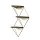 Étagère murale design Wingstar L34xH45cm Bois massif foncé et Métal Or