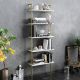 Étagère murale Scalae 5 tablettes Mélaminé Blanc et Métal Doré