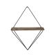 Étagère murale style industriel Sella L43xH60cm Métal Noir et Bois massif foncé