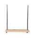 Étagère murale Suzoun L40xH50cm Bois massif clair et Corde Noir