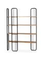 Etagères bibliothèque Arnal L125xH180cm Bois clair et Métal Noir