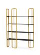 Etagères bibliothèque Arnal L125xH180cm Bois Noir et Métal Or