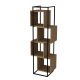 Etagères bibliothèque Domila 52x160cm Bois Naturel et Métal Noir