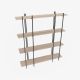 Étagères bibliothèque Teruel L160xH180cm Métal Noir et Bois Chêne foncé