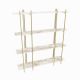 Étagères bibliothèque Teruel L160xH180cm Métal Or et Bois Effet marbre Blanc