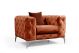 Fauteuil capitonné avec coussin Alykes Velours Orange