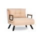 Fauteuil convertible Yolanda Métal Noir et Tissu Beige