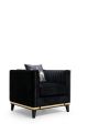 Fauteuil Granitala Tissu Noir et Or