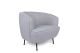 Fauteuil Jorge Métal Or et Velours Gris clair