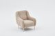 Fauteuil pied doré Juanita Tissu Beige