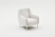 Fauteuil pied doré Juanita Tissu Blanc crème