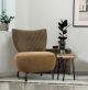 Fauteuil Regina Tissu dossier à petits carreaux et assise uni Jaune moutarde