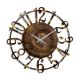 Horloge murale style vintage Dinan D48cm Métal Marron et Or