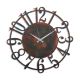 Horloge murale style vintage Dinan D48cm Métal Marron et Bleu