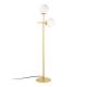 Lampadaire 2 globes Kasumi 174cm Verre Blanc et Métal Or