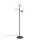 Lampadaire 3 lampes sphériques Hulla H163cm Verre Blanc et Métal Noir