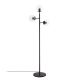 Lampadaire 3 lampes sphériques Hulla H163cm Verre Transparent et Métal Noir