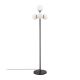 Lampadaire 4  lampes sphériques Guan H163cm Métal Noir et Verre blanc