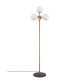 Lampadaire 4  lampes sphériques Guan H163cm Métal Or et Verre blanc