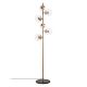 Lampadaire 6 lampes sphériques Bulla H163cm Verre Transparent et Métal Or