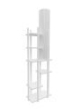 Lampadaire avec étagère au sol Ulkady H160cm Bois et Tissu Blanc