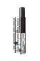 Lampadaire avec étagère au sol Ulkady H160cm Bois Noir et Blanc et Tissu Noir
