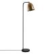 Lampadaire cloche Karen 120cm Métal martelé Noir et Or antique