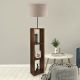 Lampadaire combiné 3 étagères Taura Tissu Beige clair et Bois Marron