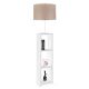 Lampadaire combiné 3 étagères Toki Tissu Beige et Métal Blanc