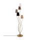 Lampadaire design 5 lampes Roselin H160cm Métal Or et Tissu Blanc, Marron, Beige, Gris et Noir
