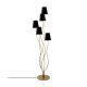 Lampadaire design 5 lampes Roselin H160cm Métal Or et Tissu Noir