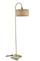Lampadaire en cloche Noah H165cm Métal Or et Rotin Beige