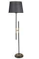 Lampadaire en H Accensa 165cm Tissu Noir et Métal Or et Noir