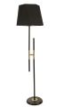 Lampadaire en H Extrudis 165cm Tissu Noir et Métal Or et Noir
