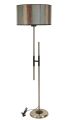 Lampadaire en H Tympanum 165cm Tissu Motif Lambis Multicolore et Métal Noir et Bronze