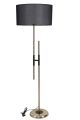 Lampadaire en H Tympanum 165cm Tissu Noir et Métal Noir et Bronze