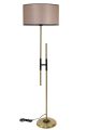 Lampadaire forme H Tympanuma 165cm Tissu Beige et Métal Noir et Or