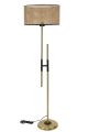 Lampadaire forme H Tympanuma 165cm Tissu cannage Osier et Métal Noir et Or