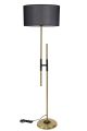 Lampadaire forme H Tympanuma 165cm Tissu Noir et Métal Noir et Or rose