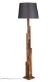 Lampadaire Picea H175cm Sapin massif Naturel et Tissu Noir