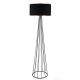 Lampadaire pied filaire cône Sunny 155cm Métal Gris et Tissu Noir et Or