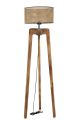 Lampadaire Riley H170cm Bois massif Naturel et Rotin cannage Beige